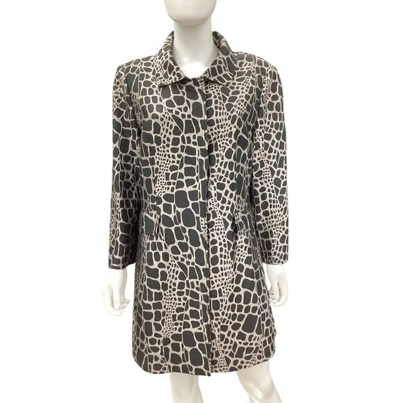 Carlisle Duster Women’s Size 14 Viscose Silk Blend Buttons Black & Metal Color - Picture 1 of 5